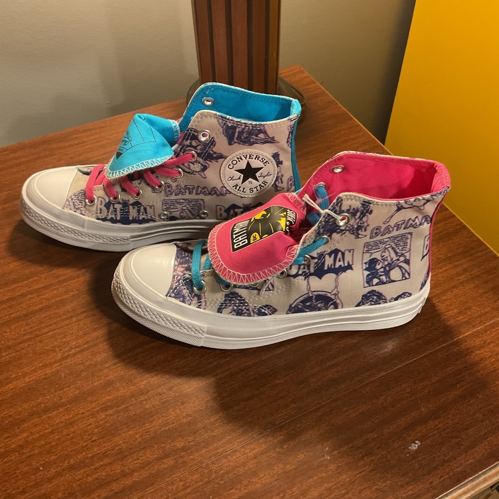 Converse Batman High-Top Sneakers - Pink and Blue